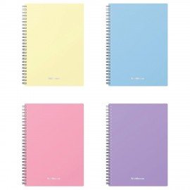 Тетрадь обложка пластик, А5, 80 л., спираль, клетка, ErichKrause, "Pastel" ассорти (4 вида), 50162