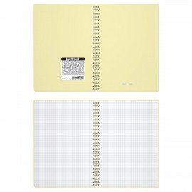 Тетрадь обложка пластик, А5, 80 л., спираль, клетка, ErichKrause, "Pastel" ассорти (4 вида), 50162