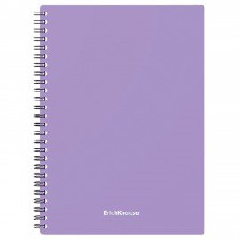 Тетрадь обложка пластик, А5, 80 л., спираль, клетка, ErichKrause, "Pastel" ассорти (4 вида), 50162