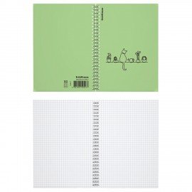 Тетрадь обложка пластик, А5, 80 л., спираль, клетка, ErichKrause, "Cats оливковый" (1 вид), 59527