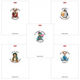 Тетрадь обложка пластик, А5, 48 л., скоба, клетка, тиснение, HATBER "Кто круче?" (микс в спайке), 48Т5В1пл