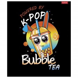 Тетрадь А5, 48 л., HATBER скоба, клетка, глянцевая ламинация, "Bubble tea" (микс в спайке), 48Т5лВ1