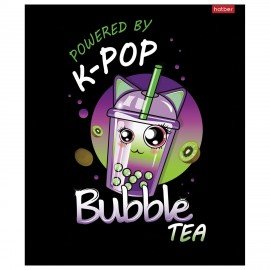 Тетрадь А5, 48 л., HATBER скоба, клетка, глянцевая ламинация, "Bubble tea" (микс в спайке), 48Т5лВ1