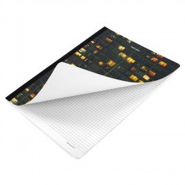 Тетрадь А4 96л. BRAUBERG на сшивке с корешком, клетка, обложка картон, Многоэтажки, 405285