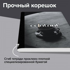 Тетрадь А5 96л. BRAUBERG на сшивке с корешком, клетка, обложка картон, Simplicity, 405288