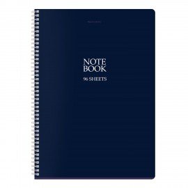 Тетрадь А4, 96 л., BRAUBERG, гребень, клетка, матовая ламинация, NoteBookMono, (микс в спайке), 405315