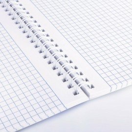 Тетрадь А4, 96 л., BRAUBERG, гребень, клетка, матовая ламинация, NoteBookMono, (микс в спайке), 405315