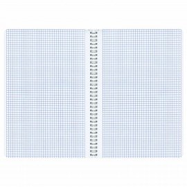 Тетрадь А4, 96 л., BRAUBERG, гребень, клетка, матовая ламинация, NoteBookMono, (микс в спайке), 405315