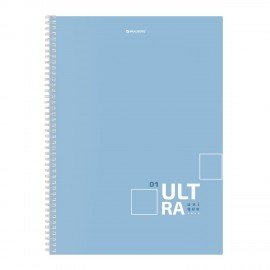 Тетрадь А4, 96 л., BRAUBERG, гребень, клетка, матовая ламинация, UltraTone, (микс в спайке), 405317