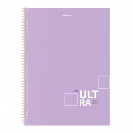Тетрадь А4, 96 л., BRAUBERG, гребень, клетка, матовая ламинация, UltraTone, (микс в спайке), 405317