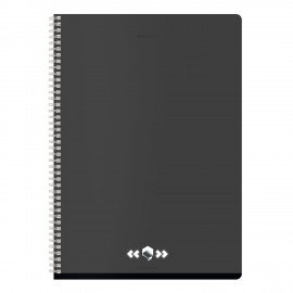 Тетрадь А4, 96 л., BRAUBERG, гребень, клетка, матовая ламинация, Минимал, (микс в спайке), 405318