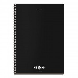 Тетрадь А4, 96 л., BRAUBERG, гребень, клетка, матовая ламинация, Минимал, (микс в спайке), 405318