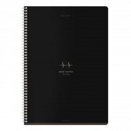 Тетрадь А4, 96 л., BRAUBERG, гребень, клетка, матовая ламинация, Ритм, (микс в спайке), 405321