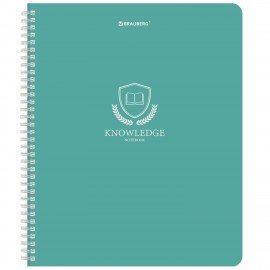 Тетрадь А5, 48 л., BRAUBERG, гребень, клетка, матовая ламинация, Knowledge, (микс в спайке), 405324