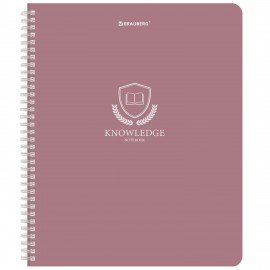 Тетрадь А5, 48 л., BRAUBERG, гребень, клетка, матовая ламинация, Knowledge, (микс в спайке), 405324
