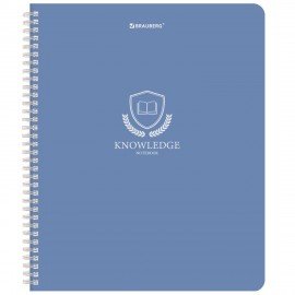 Тетрадь А5, 48 л., BRAUBERG, гребень, клетка, матовая ламинация, Knowledge, (микс в спайке), 405324
