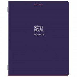 Тетрадь А5, 48 л., BRAUBERG, скоба, клетка, SoftTouch, NoteBookMono, (микс в спайке), 405325
