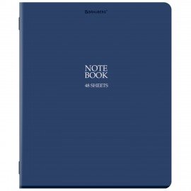 Тетрадь А5, 48 л., BRAUBERG, скоба, клетка, SoftTouch, NoteBookMono, (микс в спайке), 405325