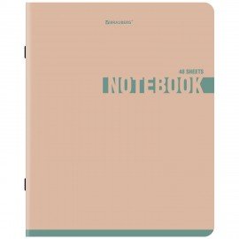 Тетрадь А5, 48 л., BRAUBERG, скоба, клетка, SoftTouch, NoteColor, (микс в спайке), 405326