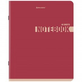 Тетрадь А5, 48 л., BRAUBERG, скоба, клетка, SoftTouch, NoteColor, (микс в спайке), 405326