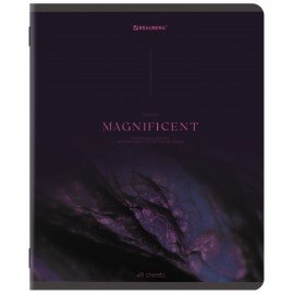 Тетрадь А5, 48 л., BRAUBERG, скоба, клетка, SoftTouch, "Peaceful", (микс в спайке), 405327