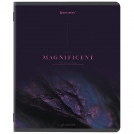 Тетрадь А5, 48 л., BRAUBERG, скоба, клетка, SoftTouch, "Peaceful", (микс в спайке), 405327