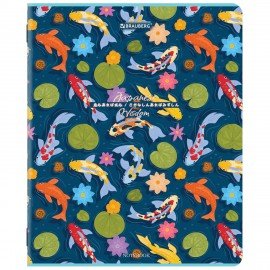 Тетрадь А5, 48 л., BRAUBERG, скоба, клетка, TWIN-лак, "Карпы Кои" (микс в спайке), 405332