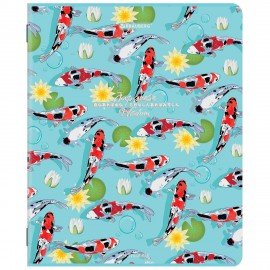 Тетрадь А5, 48 л., BRAUBERG, скоба, клетка, TWIN-лак, "Карпы Кои" (микс в спайке), 405332