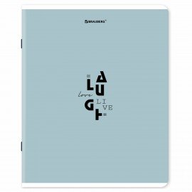 Тетрадь А5, 48 л., BRAUBERG, скоба, клетка, матовая ламинация, Однотонный_Пастель_2, (микс в спайке), 405336