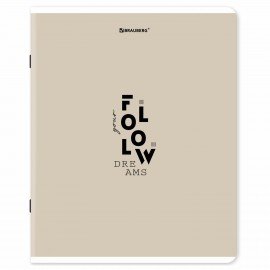 Тетрадь А5, 48 л., BRAUBERG, скоба, клетка, матовая ламинация, Однотонный_Пастель_2, (микс в спайке), 405336