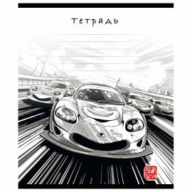 Тетрадь 12 л. ПЗБМ, клетка, выборочный лак, "Гран-при" (микс в спайке), 13904