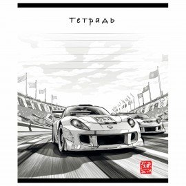 Тетрадь 12 л. ПЗБМ, клетка, выборочный лак, "Гран-при" (микс в спайке), 13904