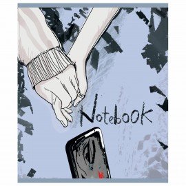 Тетрадь А5 48 л. ПЗБМ, скоба, клетка, Soft Touch, брайль, "Мобильная" (микс в спайке), 23379