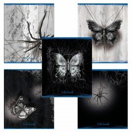 Тетрадь А5 48 л. ПЗБМ, скоба, клетка, матовая ламинация, выборочный лак, "Паутина" (микс в спайке), 23850