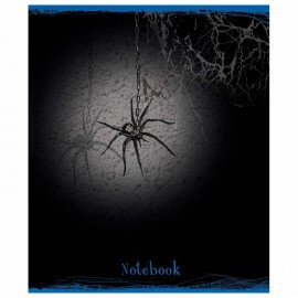 Тетрадь А5 48 л. ПЗБМ, скоба, клетка, матовая ламинация, выборочный лак, "Паутина" (микс в спайке), 23850
