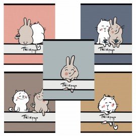 Тетрадь А5 48 л. ПЗБМ, скоба, клетка, матовая ламинация, брайль, "Веселее вместе" (микс в спайке), 23317