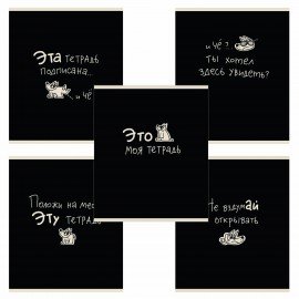 Тетрадь А5 48 л. ПЗБМ, скоба, клетка, матовая ламинация, брайль, "Тетрадь подписана" (микс в ПУ), 23447