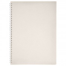 Тетрадь обложка пластик, А4 80л. гребень мягкий (силиконовый), клетка, BRAUBERG, бежевая, 405354