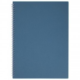 Тетрадь обложка пластик, А4 80л. гребень мягкий (силиконовый), клетка, BRAUBERG, синий, 405356