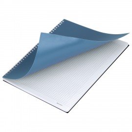 Тетрадь обложка пластик, А4 80л. гребень мягкий (силиконовый), клетка, BRAUBERG, синий, 405356