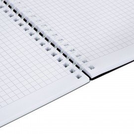 Тетрадь обложка пластик, А4 80л. гребень мягкий (силиконовый), клетка, BRAUBERG, серый, 405357