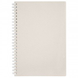 Тетрадь обложка пластик, А5 80л. гребень мягкий (силиконовый), клетка, BRAUBERG, бежевый, 405358