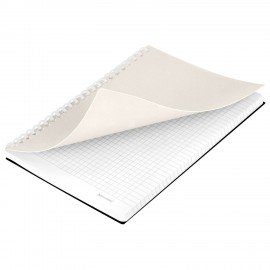 Тетрадь обложка пластик, А5 80л. гребень мягкий (силиконовый), клетка, BRAUBERG, бежевый, 405358