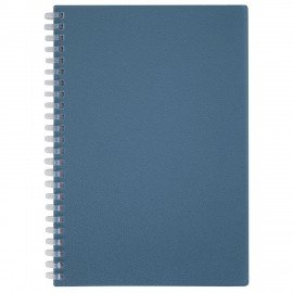 Тетрадь обложка пластик, А5 80л. гребень мягкий (силиконовый), клетка, BRAUBERG, синий, 405360