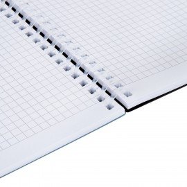 Тетрадь обложка пластик, А5 80л. гребень мягкий (силиконовый), клетка, BRAUBERG, синий, 405360