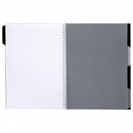 Тетрадь обложка пластик, А4 80л. гребень, 4 съемных разделителя, клетка, BRAUBERG, бежевый, 405362