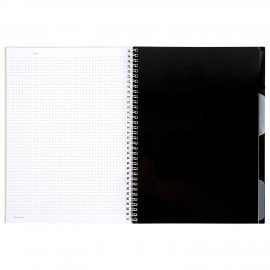 Тетрадь обложка пластик, А4 80л. гребень, 4 съемных разделителя, клетка, BRAUBERG, бежевый, 405362