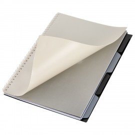 Тетрадь обложка пластик, А4 80л. гребень, 4 съемных разделителя, клетка, BRAUBERG, бежевый, 405362