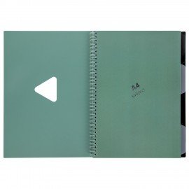 Тетрадь обложка пластик, А4 80л. гребень, 4 съемных разделителя, клетка, BRAUBERG, зеленый, 405363