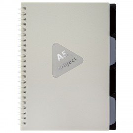 Тетрадь обложка пластик, А5 80л. гребень, 4 съемных разделителя, клетка, BRAUBERG, бежевый, 405366